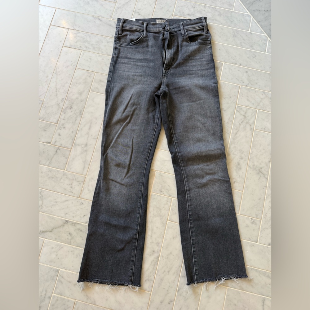MOTHER Black Washed Ankle Crop Jeans